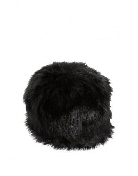 PIECES Fane Faux Fur Hat black