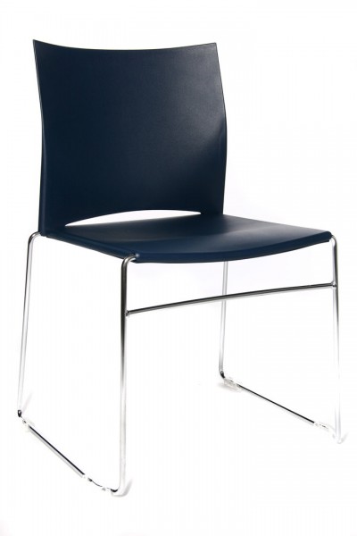 Topstar Besucherstuhl 4er Set W-Chair Kunststoff dunkelblau CH490